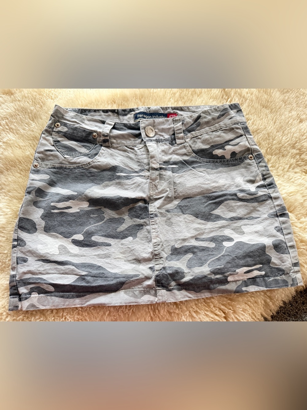 Gray Camo Mini Skirt